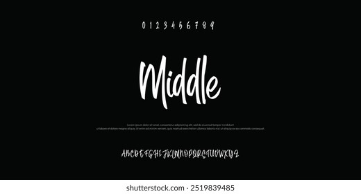 Middle Modern minimal abstract alphabet fonts. Typography technology, electronic, movie, digital, music, future, logo creative font.
