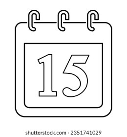Middle Of Month Icon In Outline Style