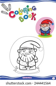 in the middle on a white background depicts a black outline happy cartoon dwarf for graffiti color