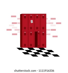 Middle School High School Locker Room Tile Vector Illustration Background