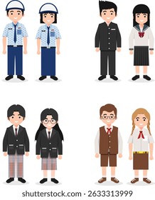 Middle School Students in Uniform for Digital Art and Educational Projects