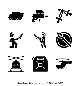 middle, set, young and castle icons in War vector set. Graphics for web and design