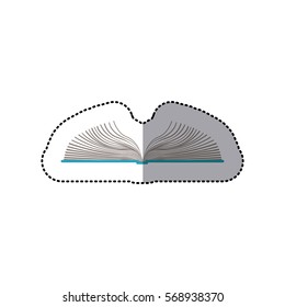 middle shadow color sticker with open book