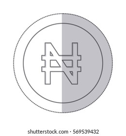 middle shadow monochrome circle with currency symbol of nigerian naira