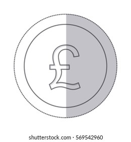 middle shadow monochrome circle with currency symbol of sterling pound