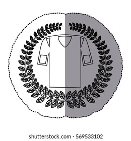 middle shadow monochrome sticker with olive crown with shirt american football uniform