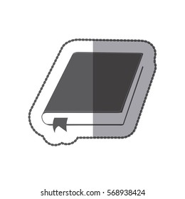 middle shadow sticker grayscale with book with ribbon