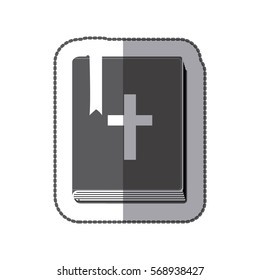 middle shadow sticker grayscale with holy bible with ribbon