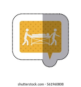 middle shadow sticker of Patient lying on a hospital bed