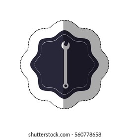 middle shadow sticker with wrench in frame