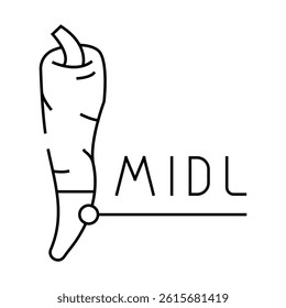 middle spice pepper line icon vector. middle spice pepper sign. isolated contour symbol black illustration