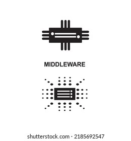 Middle Ware Icon. System Intergration Icon. database concept. 