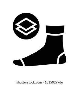 middle warm sock glyph icon vector. middle warm sock sign. isolated contour symbol black illustration