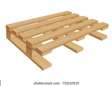 Middle wooden pallet in perspective