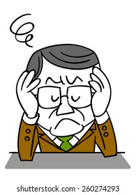 Middle-aged businessman suffering