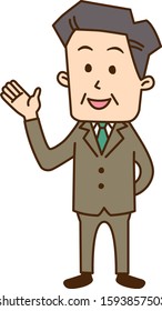 Middle-aged businessman talking and talking