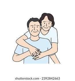 A middle-aged couple with good marital skills. Illustration of parents that are great to use during Family Month.
Hand drawn style vector design line illustrations.