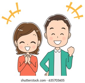 A middle-aged couple seems to be happy