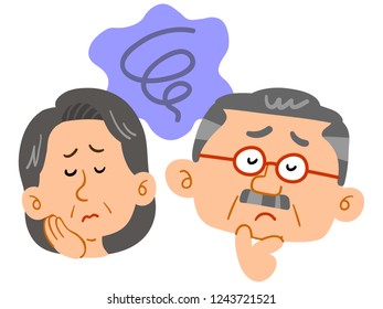 
Middle-aged couple's worries Anxiety Facial expression