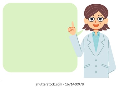 A middle-aged female doctor in a white coat explains.