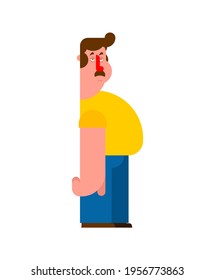 Middle-aged man with mustache. Average person