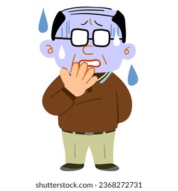 Un hombre de mediana edad con una tez pálida, con gafas y ropa informal, cuerpo completo