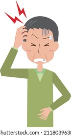 Middle-aged man suffering from headache