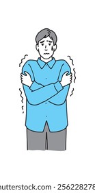 Middle-aged man suffering from poor health