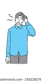 Middle-aged man suffering from poor health