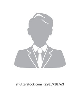 middle-aged man in suit silhouette illustration gray