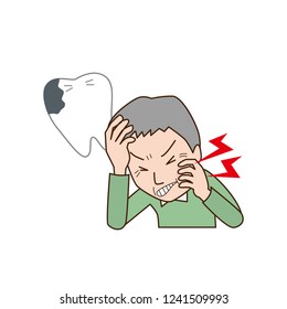Middle-aged man with toothache