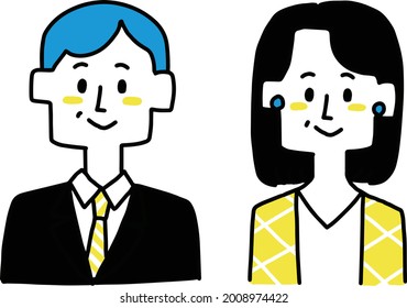 Middle-aged men and women icon set