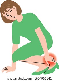 Middle-aged woman feeling ankle pain
