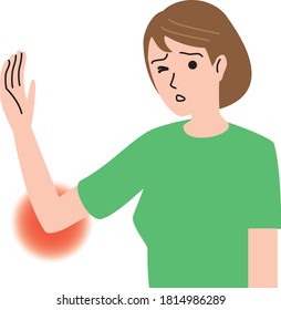 Middle-aged woman feeling elbow pain