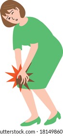 Middle-aged woman feeling knee pain