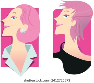 Middle-aged woman with hair style
