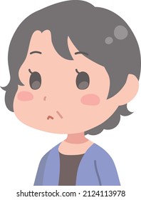 A middle-aged woman with a sober expression.
