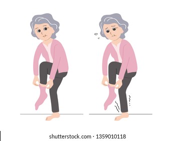 Middle-aged woman wearing socks
