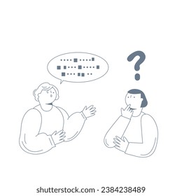 A middle-aged woman whose words don't come out smoothly. The other woman listening to her didn't understand.