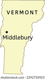 Middlebury census-designated place location on Vermont map