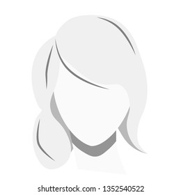 Middle-length hair flat illustration on white