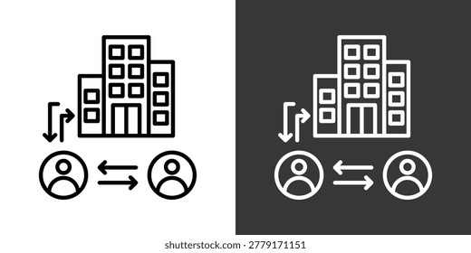 Middleman Black And White Icon Set Collection Pack Vector Illustration