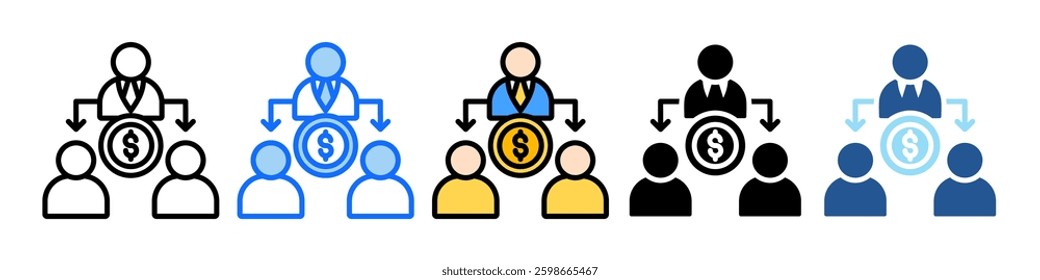 Middleman Icon Set Multiple Style Collection