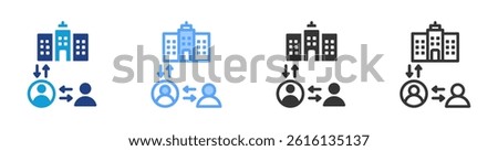Middleman icon set multiple style collection