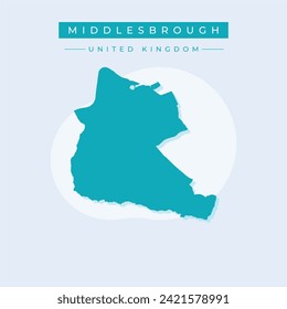 Middlesbrough Borough with unitary authority status (United Kingdom of Great Britain and Northern Ireland, ceremonial county North Yorkshire, England) map vector illustration, scribble sketch map svg