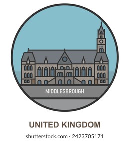 Middlesbrough. Cities and towns in United Kingdom. Flat landmark