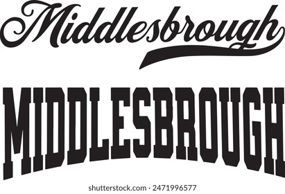 Middlesbrough England Word Vector Illustration