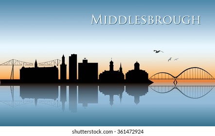 Middlesbrough skyline - vector illustration