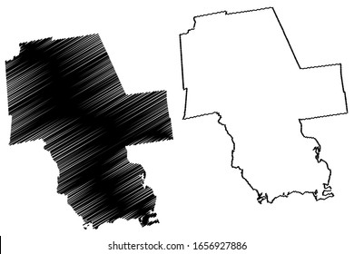 Middlesex County, Connecticut (U.S. county, United States of America,USA, U.S., US) map vector illustration, scribble sketch Middlesex map