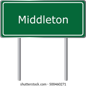 Middleton , Idaho , road sign green vector illustration, road table, USA city